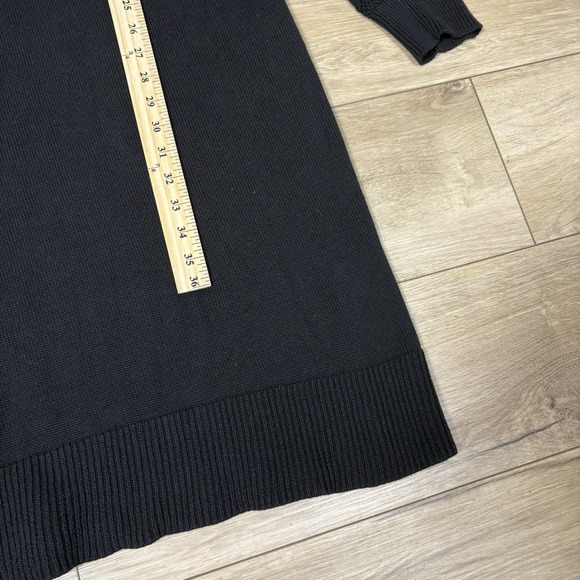 Ralph Lauren Black Cotton Rack Stitch Yoke Mockneck Dress Size XL Long Sleeve - Picture 3 of 9